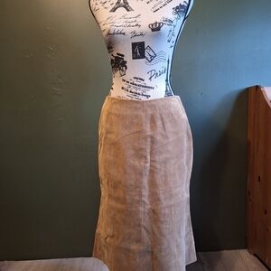 Alfani Tan Leather Midi Skirt